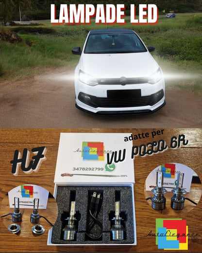 LED Bulbs Kit for VW POLO 6R Low Beam H7 White Light CANbus 6500K 8000L 