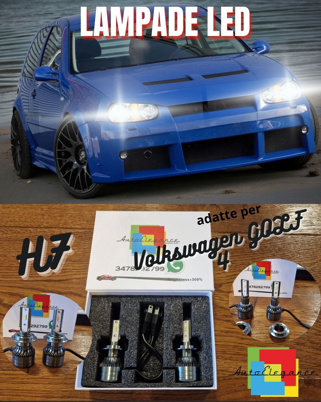 Kit LED H7 CANbus per Volkswagen GOLF 4 IV Luci Anabbaglianti Bianco Ghiaccio