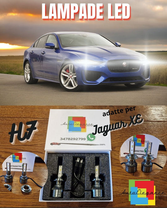 Kit Luci LED H7 per Jaguar XE ANABBAGLIANTI CANbus Bianco Puro 6500K 8000 LUMEN