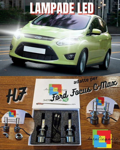 Kit Lampadine LED per Ford Focus C-Max 1 ANABBAGLIANTI H7 Luce Bianca CANbus