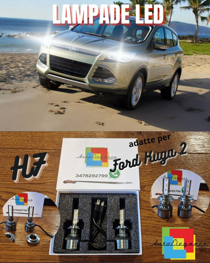 H7 LED Bulbs for Ford Kuga 2 Restyling White Lights LOW BEAM CANbus 6500K 