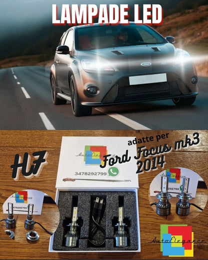 Lampade LED H7 per Ford Focus mk3 2014> Luci Bianche ANABBAGLIANTI CANbus 6500K
