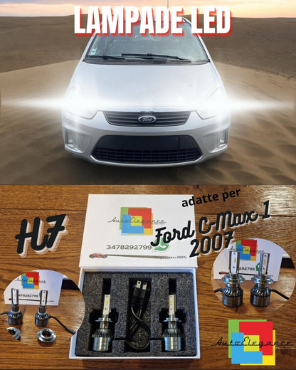 Lampade LED H7 per Ford C-Max 1 2007 Luci Bianche ANABBAGLIANTI CANbus 6500K