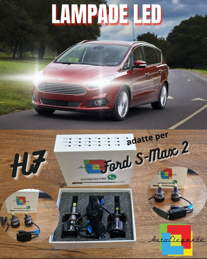 Kit LED H7 per Ford S-Max 2 Anabbaglianti Fari Lenticolari CANbus 6500K 12000LM