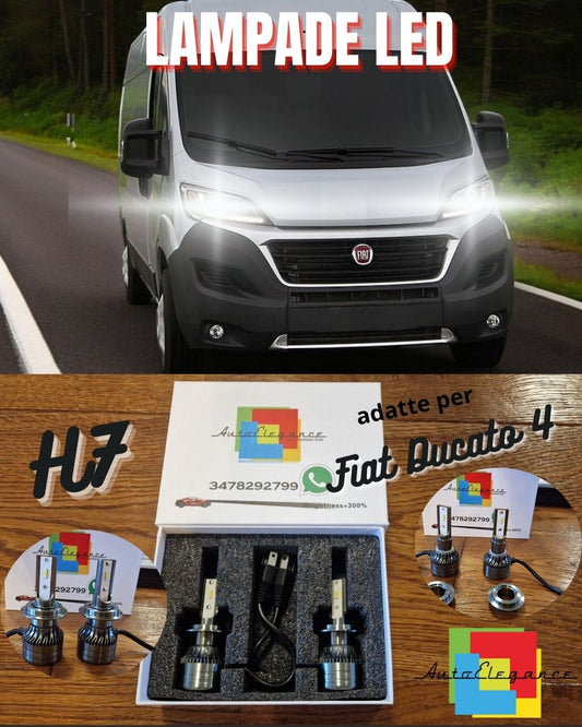 Kit Luci LED per Fiat Ducato 4 ANABBAGLIANTI H7 CANbus Bianco Puro 6500K 8000LM