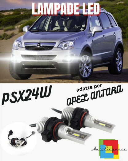 COPPIA LAMPADE FENDINEBBIA A LED PSX24W OPEL ANTARA DAL 2010 IN POI CANBUS 6000K