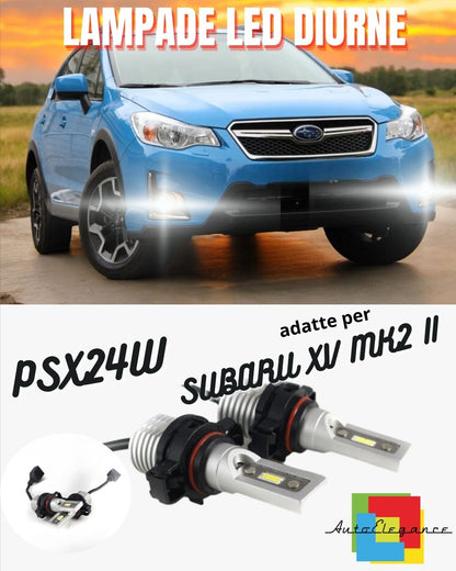 COPPIA LAMPADE FENDINEBBIA A LED PSX24W PER SUBARU XV MK2 II CANBUS 6000K