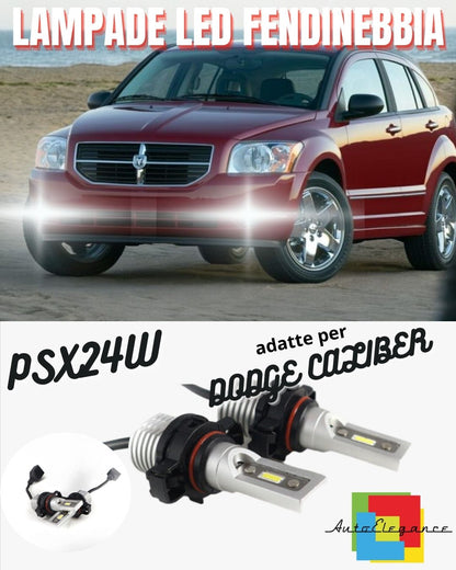 COPPIA LAMPADE FENDINEBBIA A LED PSX24W DODGE CALIBER CANBUS NO ERROR 6000K