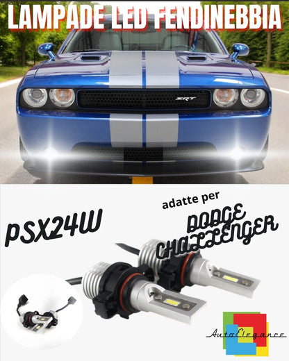 COPPIA LAMPADE FENDINEBBIA A LED PSX24W DODGE CHALLENGER CANBUS NO ERROR 6000K