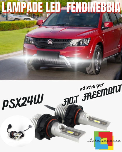 😤COPPIA LAMPADE FENDINEBBIA A LED PSX24W🔥 FIAT FREEMONT CANBUS  6000K😤