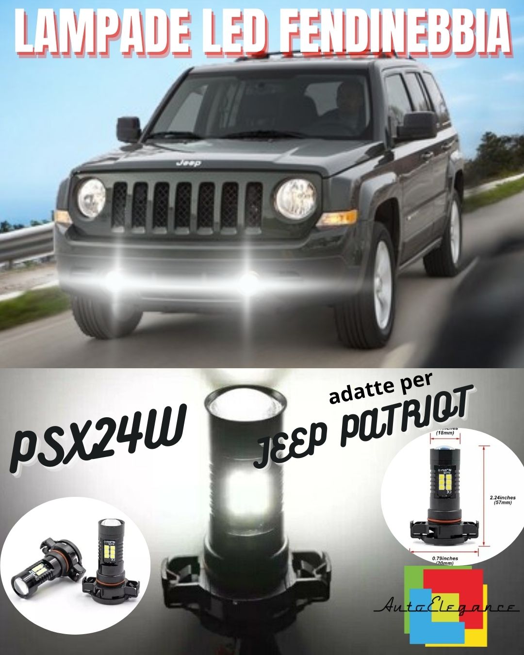 ⚡PSX24W 21 LED CANBUS FOG LIGHTS💨 JEEP PATRIOT 2010 ONWARDS WHITE⚡