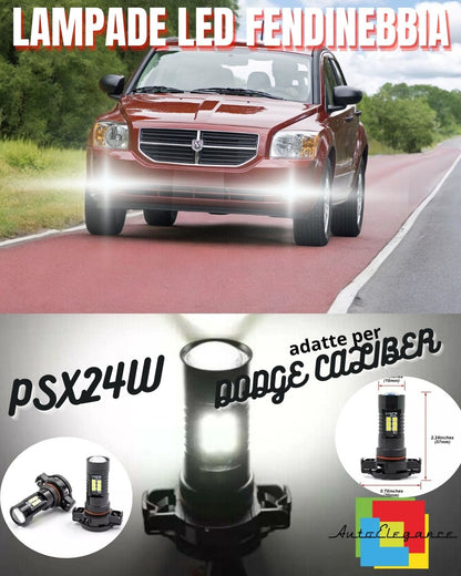 🤩PAIR OF FOG LIGHTS PSX24W ✨LED CANBUS DODGE CALIBER 6000K🤩