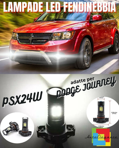 🏎️LAMPADE FENDINEBBIA PSX24WLED CANBUS PER DODGE JOURNEY BIANCO ULTRAMUNINOSI🔥