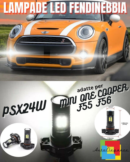 🤩LAMPADE LUCI DIURNE DRL PSX24W LED CANBUS PER MINI ONE COOPER F55 F56 BIANCO🤩