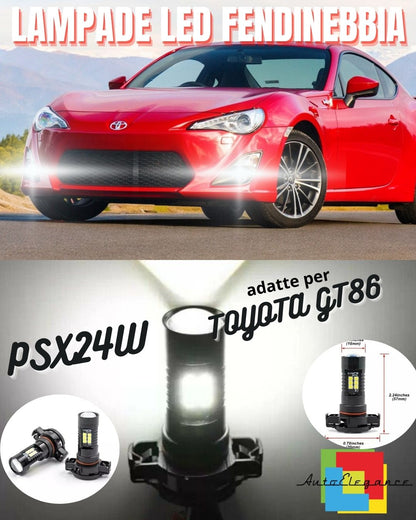 🏎️COPPIA LAMPADE FENDINEBBIA 😤PSX24W 21 LED CANBUS TOYOTA GT86 6000K🏎️