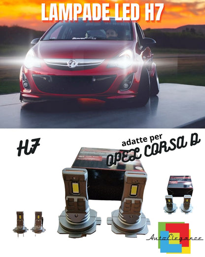 🚀KIT LED H7 OPEL CORSA D 6000K BIANCO 6000 LUMEN CANBUS ANABBAGLIANTI🚀