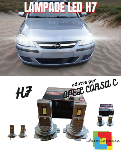 🤩KIT LED H7 OPEL CORSA C 6000K BIANCO 6000 LUMEN CANBUS ABBAGLIANTI🤩