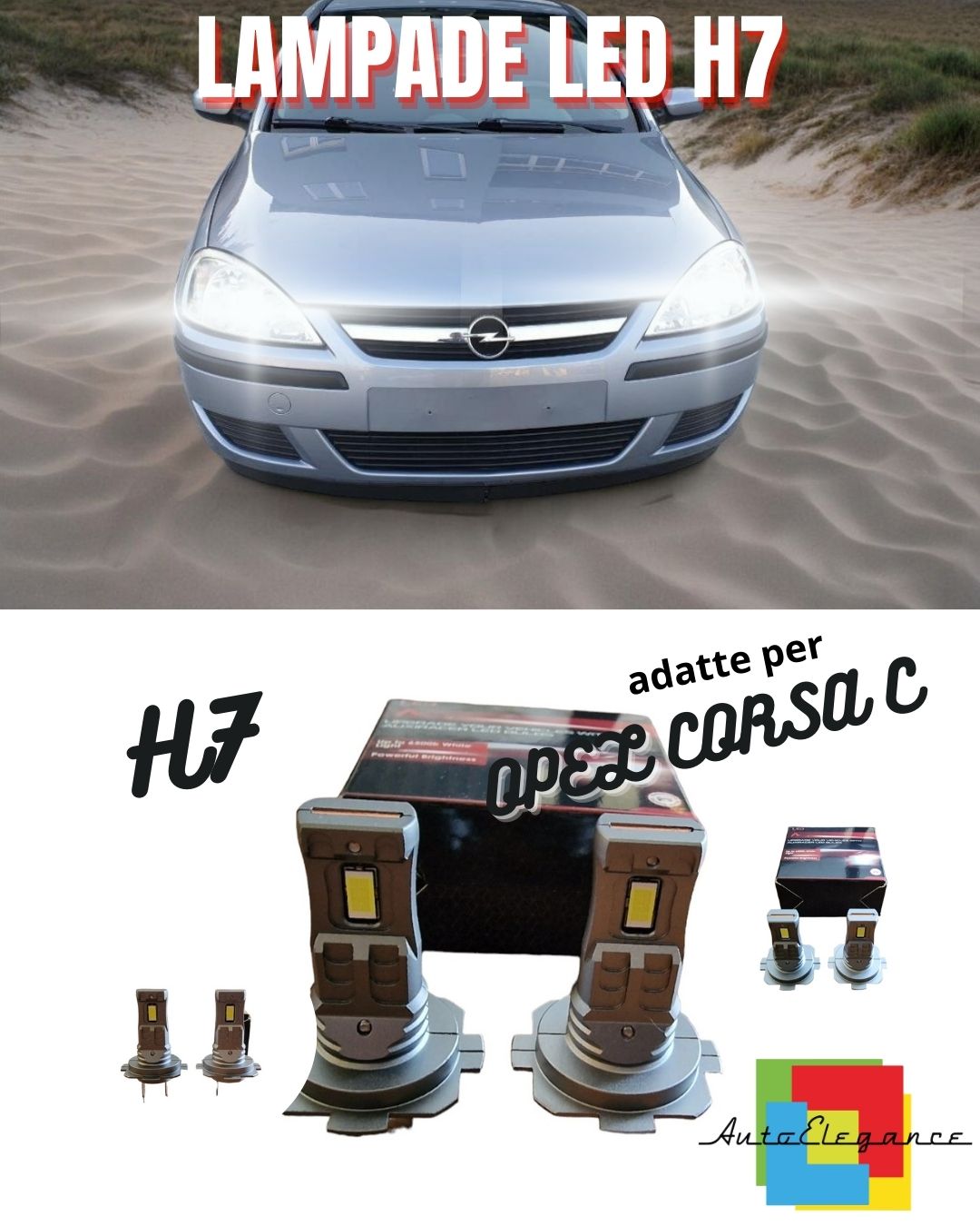 💥H7 LED KIT OPEL CORSA C 6000K WHITE 6000 LUMEN CANBUS LOW BEAM💥