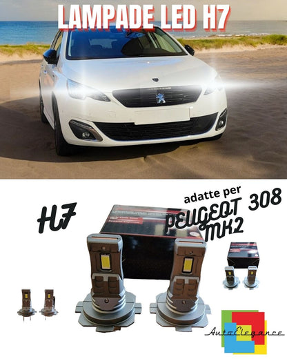 😍KIT LED H7 PER PEUGEOT 308 6000K BIANCO 6000 LUMEN CANBUS ANABBAGLIANTI 😍