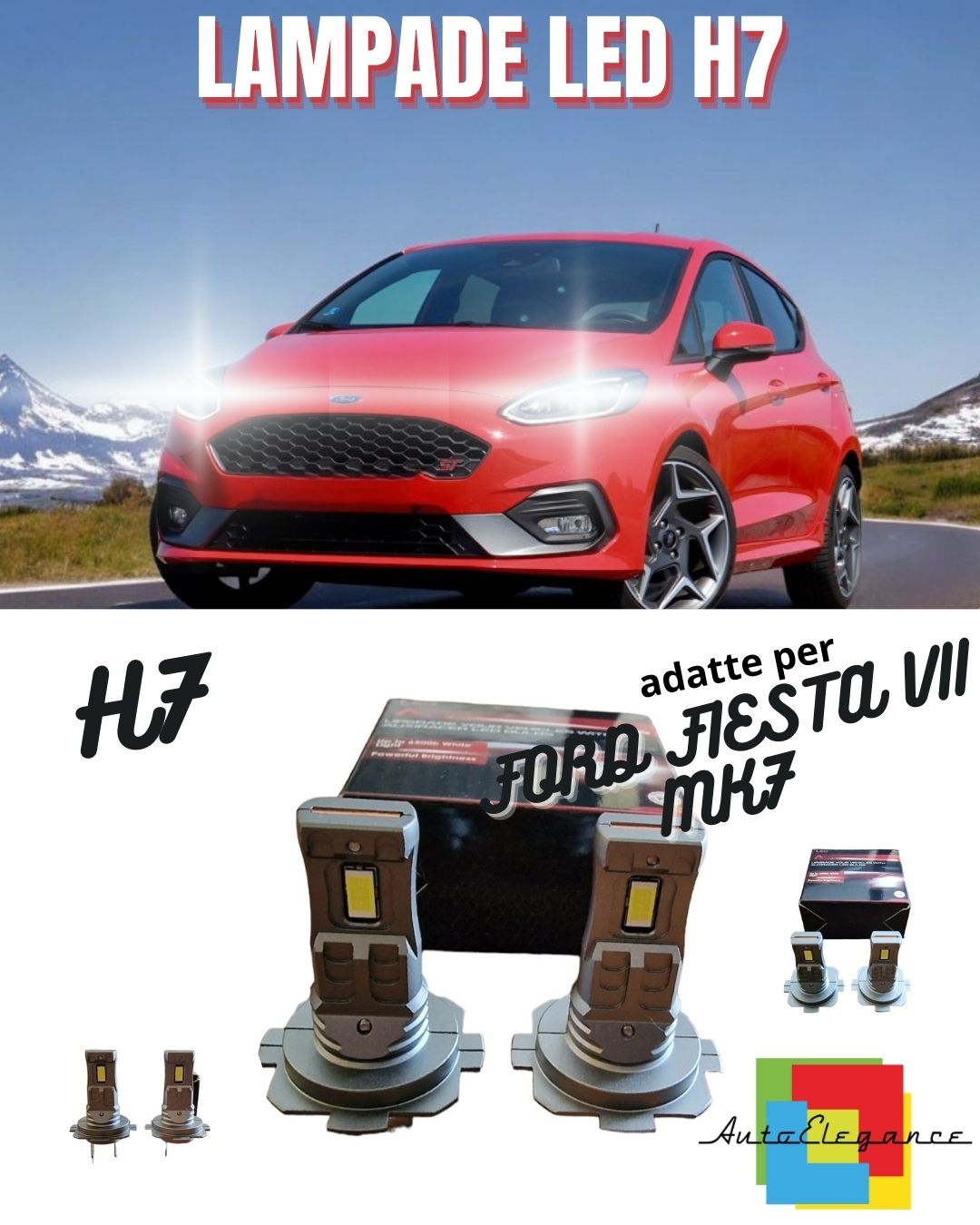 🤩KIT LED H7 PER FORD FIESTA VII 6000K BIANCO 6000 LUMEN CANBUS ANABBAGLIANTI🤩