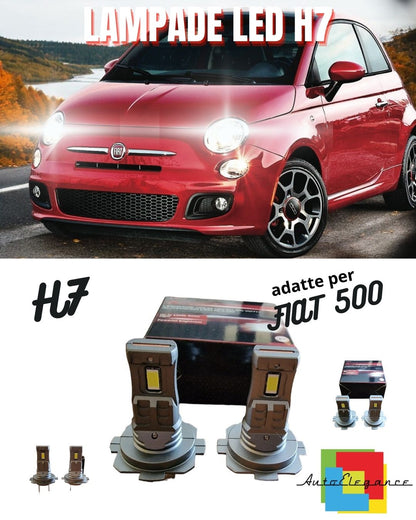 🤩KIT LED H7 FIAT 500 6000K BIANCO 6000 LUMEN CANBUS ANABBAGLIANTI🤩