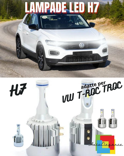 🔥KIT LED H7 VW T-ROC CANBUS 9800 LUMEN 6000K BIANCO PLUG AND PLAY ALL IN ONE🔥