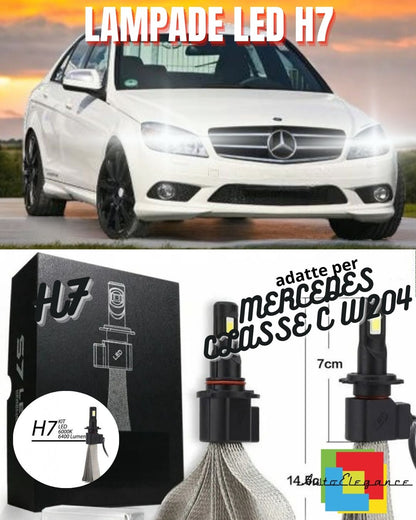 🔥KIT LED H7 CANBUS PER MERCEDES CLASSE C W204 LED 8000 LUMEN ABBAGLIANTI🔥