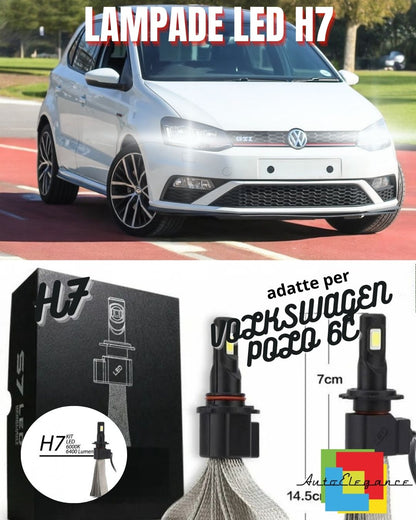 😎KIT LAMPADE ANABBAGLIANTI LED VOLKSWAGEN POLO 6C 6R LED H7 6000K XENON XENO😎