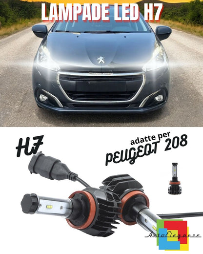 🤩KIT LED H7 6000K CANBUS XENON 9800 LM LUMEN PEUGEOT 208 NO AVARIA LUCI🤩