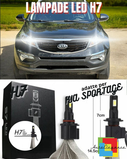 😍KIT LAMPADE ANABBAGLIANTI LED KIA SPORTAGE LED H7 6000K BIANCO NO ERROR😍