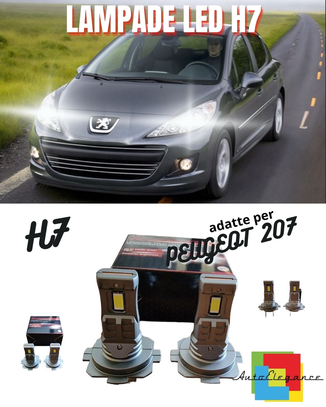 🤩PEUGEOT 207 H7 LED KIT 6000K WHITE 6000 LUMEN CANBUS LOW BEAM🤩