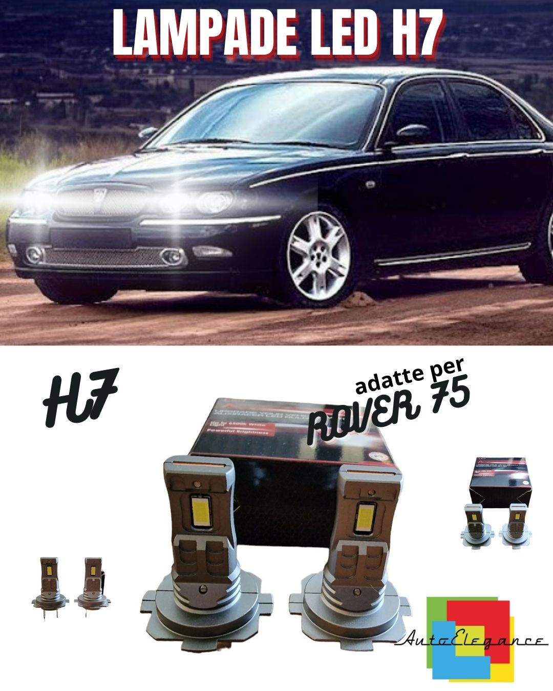 😍KIT LED H7 PER ROVER 75 6000K BIANCO 6000 LUMEN CANBUS ANABBAGLIANTI😍