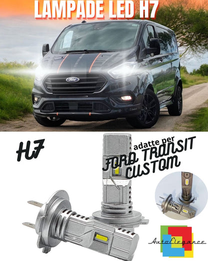😍KIT LED H7 PER FORD TRANSIT CUSTOM 6000K 6000 LUMEN CANBUS ANABBAGLIANTI😍