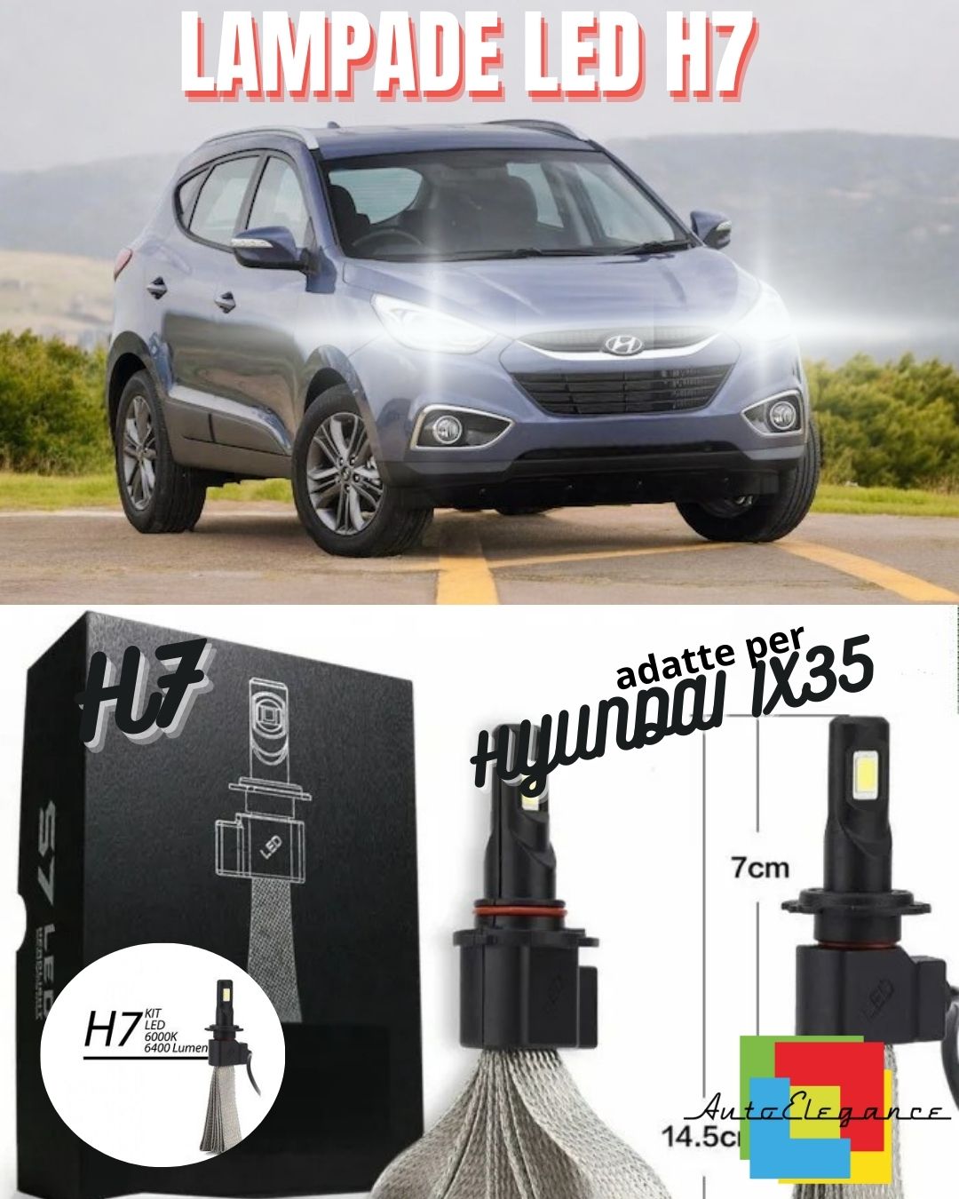 🌟KIT LAMPADE ABBAGLIANTI LED HYUNDAI IX35 PRE-RESTYLING LED H7 6000K NO ERROR🌟
