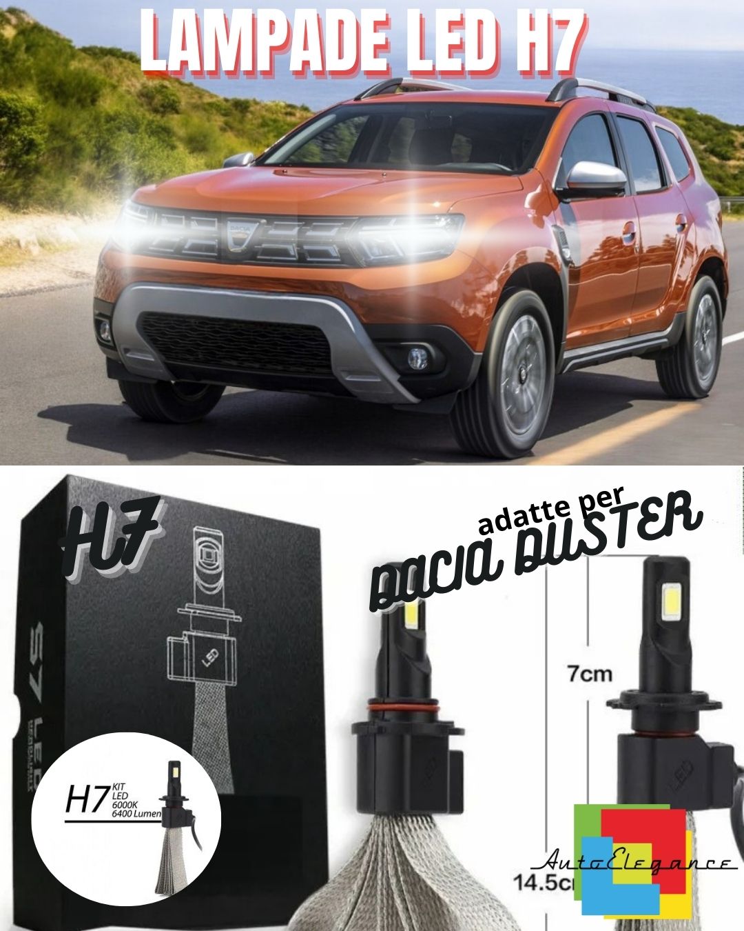 ⭐FULL LED DACIA DUSTER LAMPADE H7 6000K XENON BIANCO GHIACCIO NO ERROR⭐