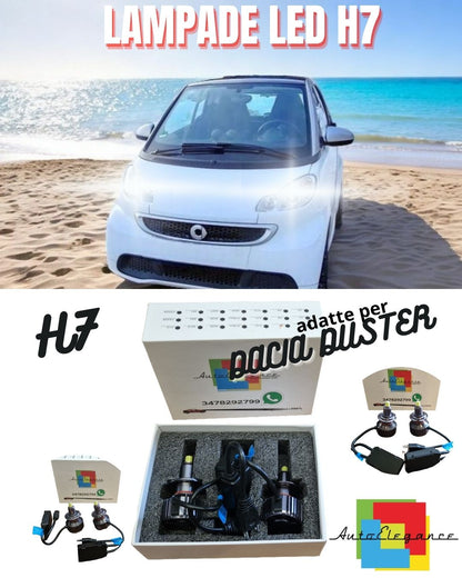 🤩KIT FULL LED H7 CANBUS SMART FORTWO 451 6000K WHITE 9600 LUMEN 80W NO ERROR🤩