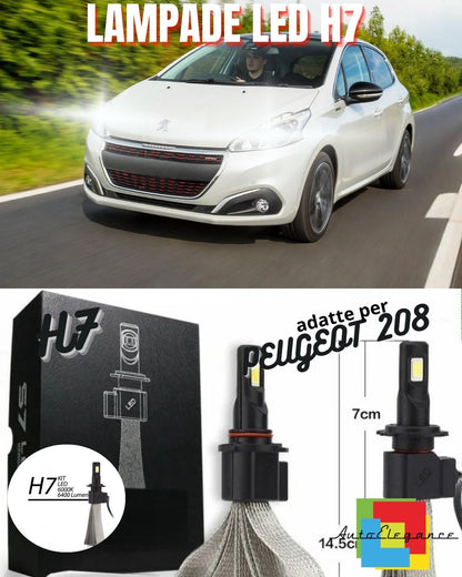 😎LED LOW BEAM LAMP KIT PEUGEOT 208 LED LAMPS H7 6000K WHITE😎