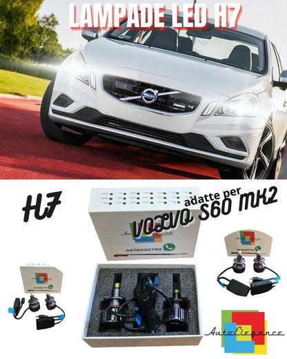 KIT LED H7 6000K CANBUS XENON 9600 LM LUMEN VOLVO S60 MK2 NO ERROR