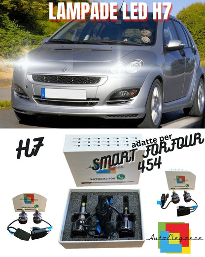 ✨KIT FULL LED H7 6000K CANBUS LED PER LENTICOLARI SMART FORFOUR 454 NO AVARIA✨