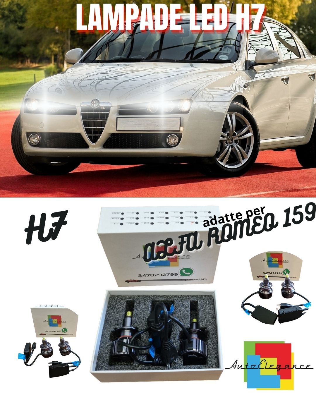 😍ALFA ROMEO 159 LED LOW BEAM HEADLIGHT KIT LED H7 6000K WHITE NO ERROR😍