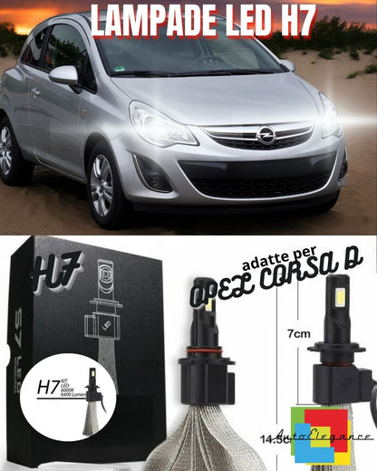 ✨KIT LAMPADE ANABBAGLIANTI LED OPEL CORSA D LAMPADE LED H7 6000K NO ERROR✨