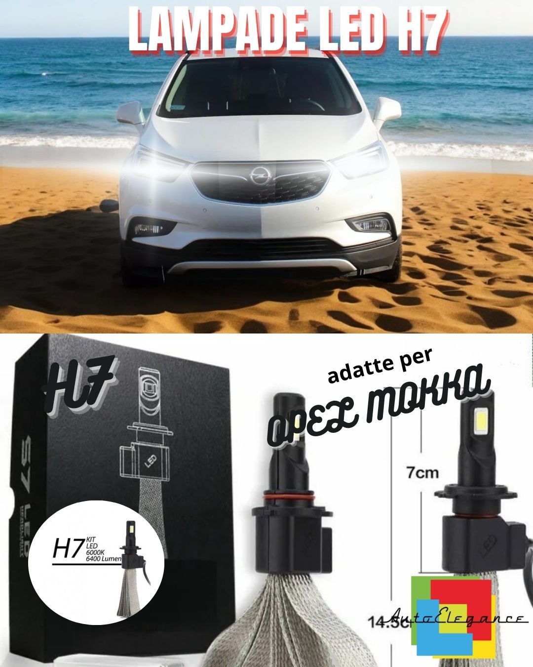 🔥KIT FULL LED OPEL MOKKA LAMPADE LED H7 6000K BIANCO GHIACCIO 100% NO ERRORE🔥