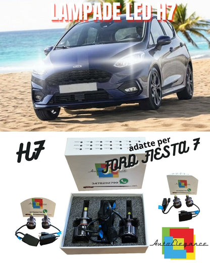 🔥KIT FULL LED H7 CANBUS FORD FIESTA 7 6000K BIANCO 9600 LUMEN NO ERROR🔥