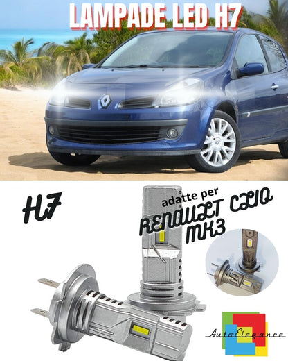 🤩KIT LED H7 PER RENAULT CLIO MK3 III 6000K BIANCO 6000 LUMEN CANBUS ANABBAGLIANTI🤩