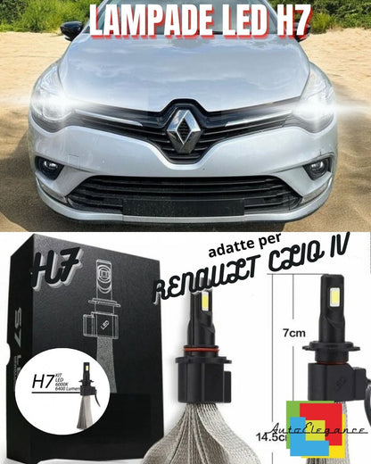 😍KIT FULL LED RENAULT CLIO IV RESTYLING LAMPADE LED H7 6000K BIANCO GHIACCIO😍