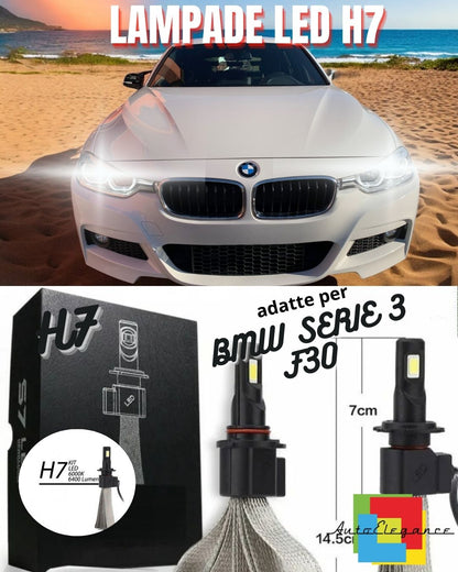 ✨KIT LAMPADE ABBAGLIANTI LED BMW SERIE 3 F30 LED H7 6000K 6400 LUMEN NO AVARIA✨
