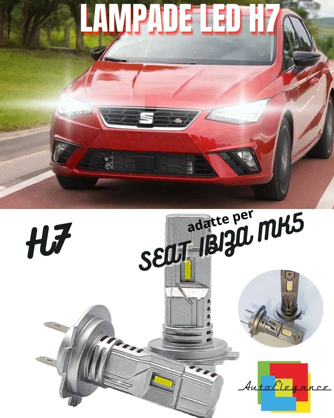 😍KIT LED H7 PER SEAT IBIZA MK5 V 6000K BIANCO 6000 LUMEN CANBUS ABBAGLIANTI😍
