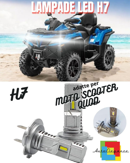 ✨LAMPADA LED H7 6000K BIANCO CANBUS 3000 LM LUMEN REALI MOTO SCOOTER QUOD✨