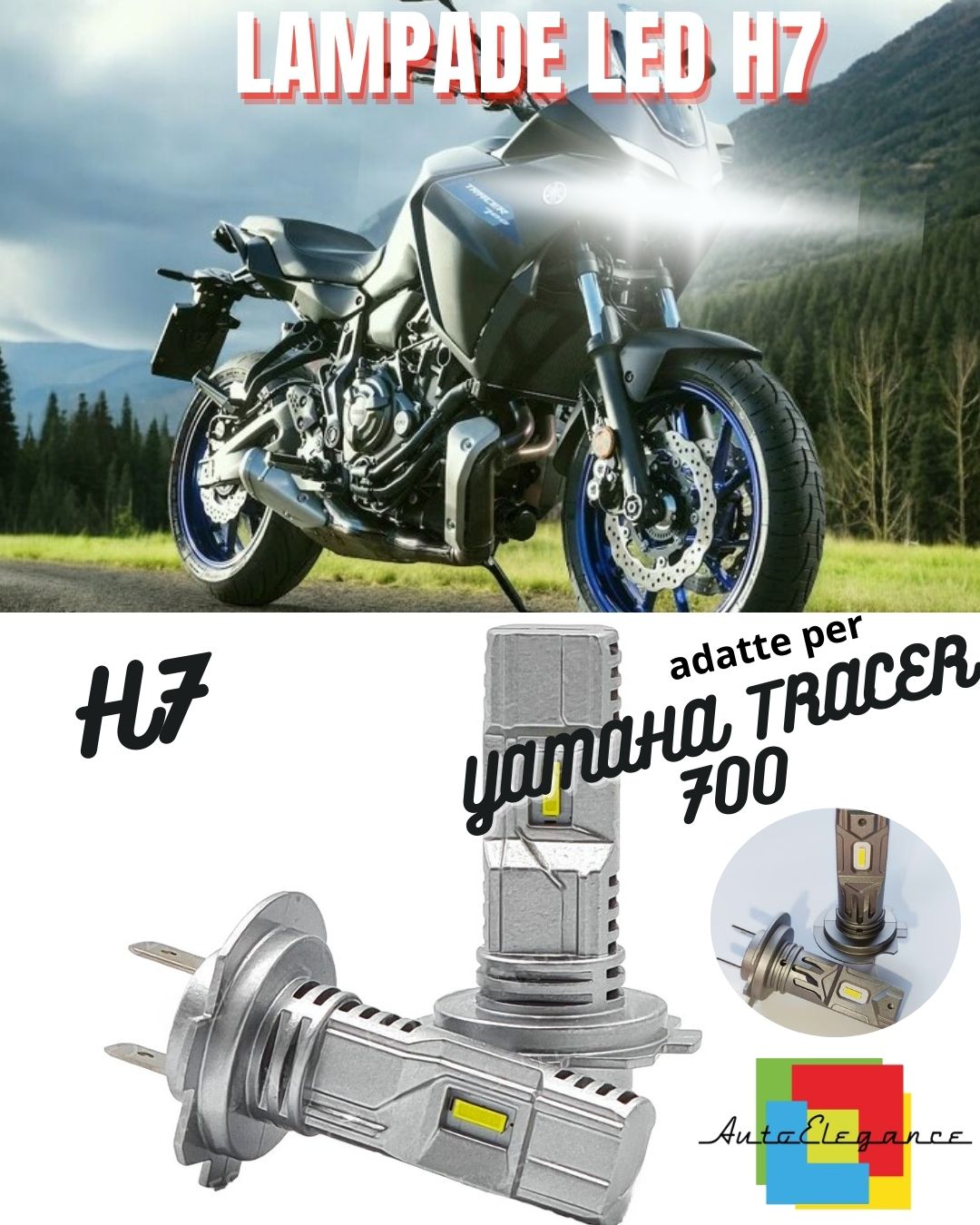 😎H7 CANBUS LED LAMP FOR LOW BEAM FOR YAMAHA TRACER 700 2016-2020😎 
