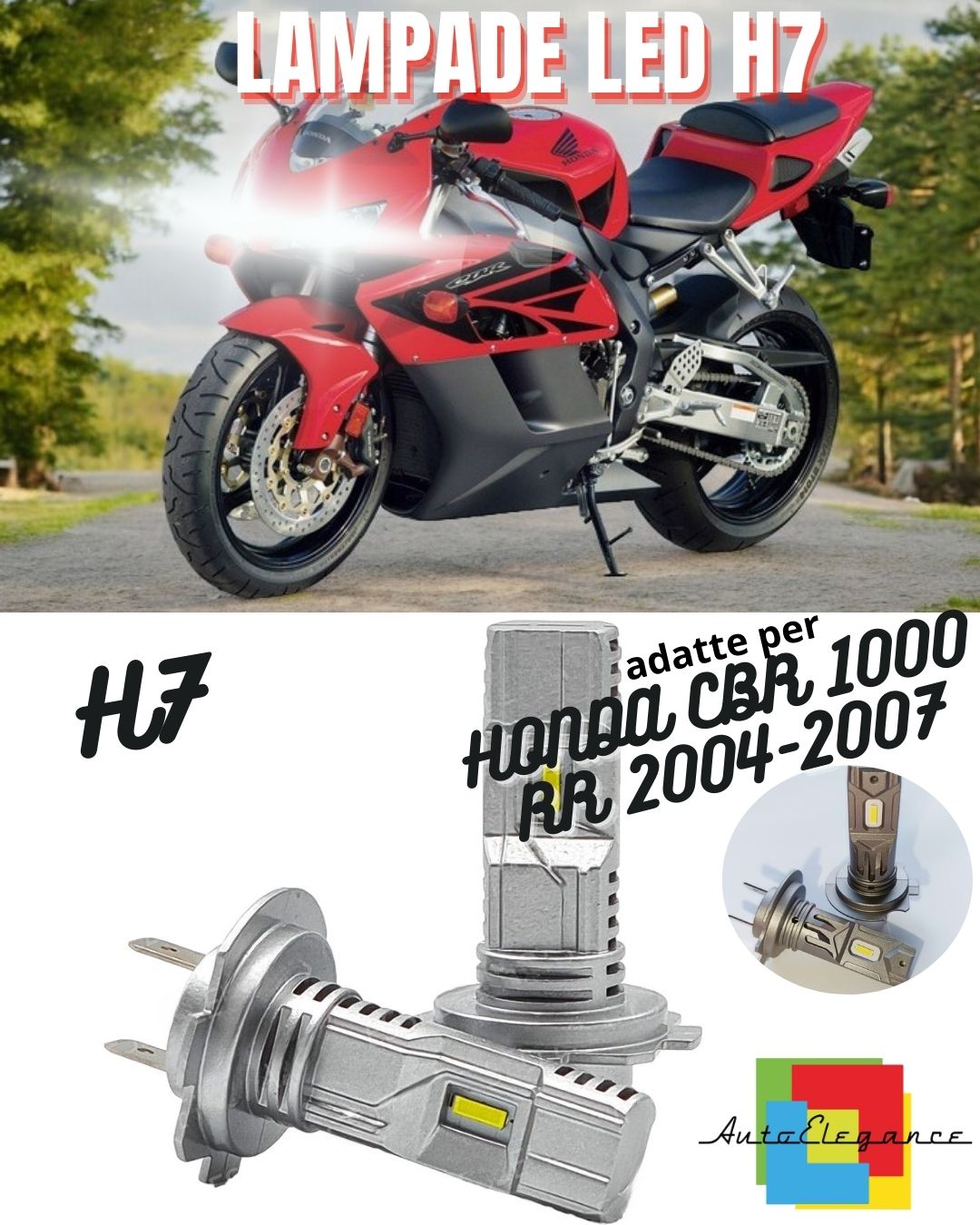😎H7 6000K CANBUS LED LAMP FOR LOW BEAM FOR HONDA CBR 1000 RR2004-2007😎 